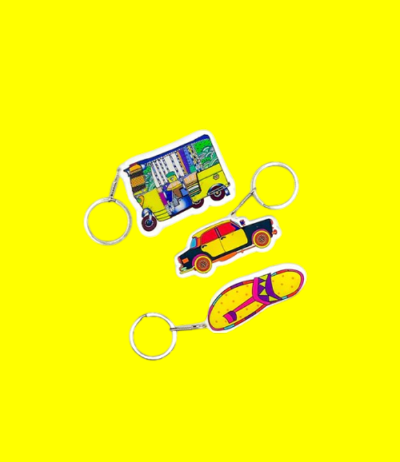 ETHNIC PALETTE KEY RINGS SET